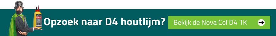 Bekijk de Frencken Nova Col D4, een witte houtlijm die erg goed buitenshuis toepasbaar is!