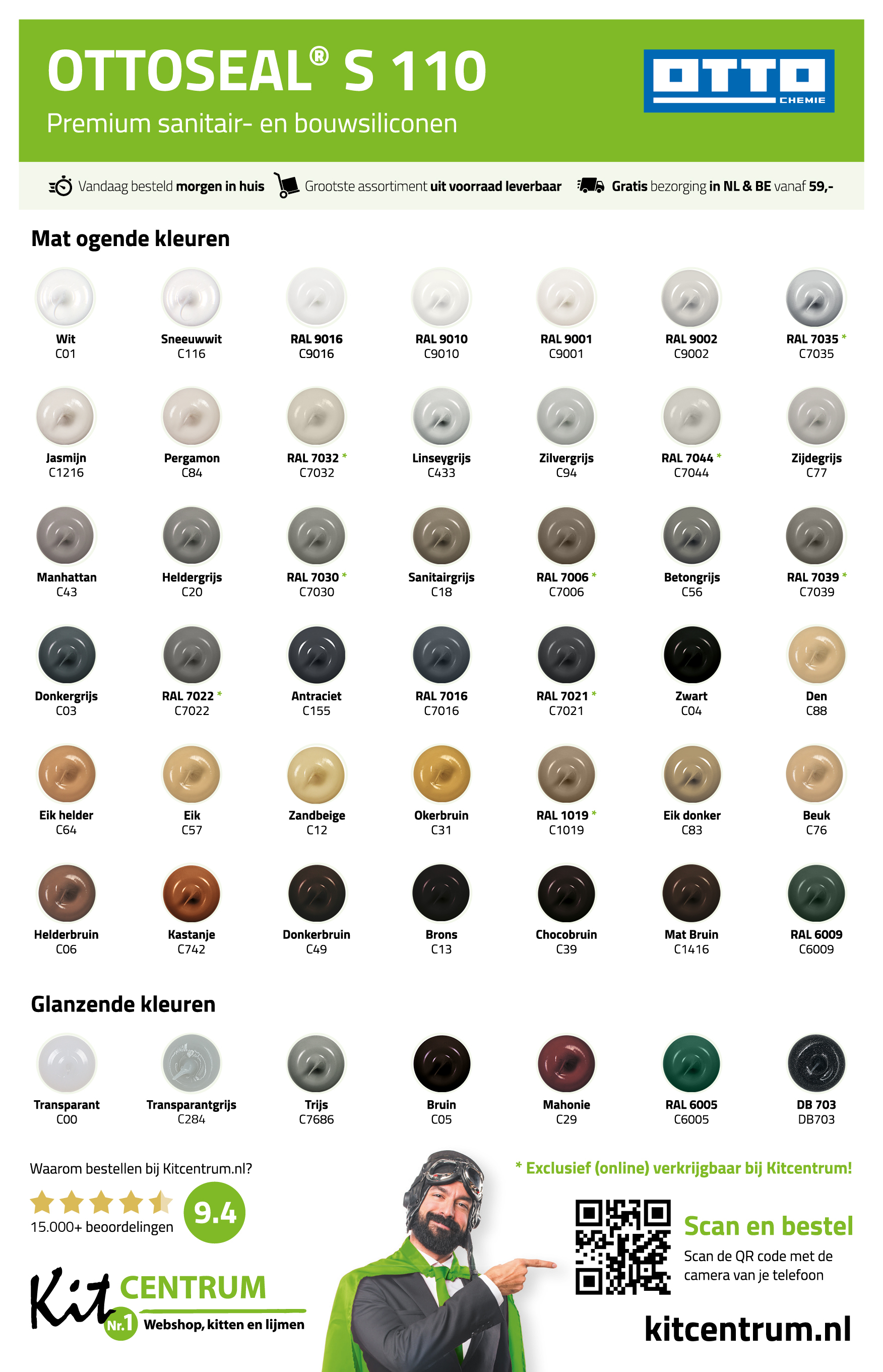Ottoseal_S110_Kleurenkaart